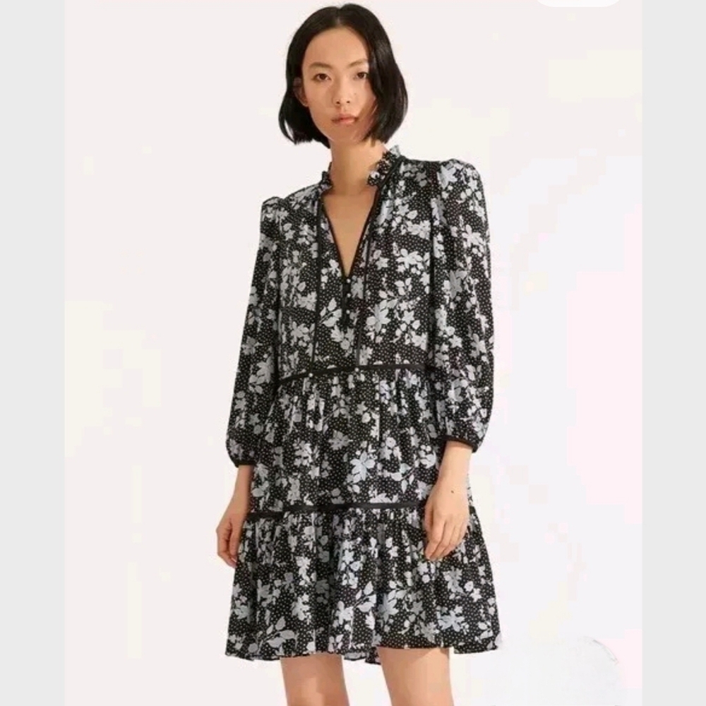 Veronica Beard Hawken Floral Silk Mini‎ Dress